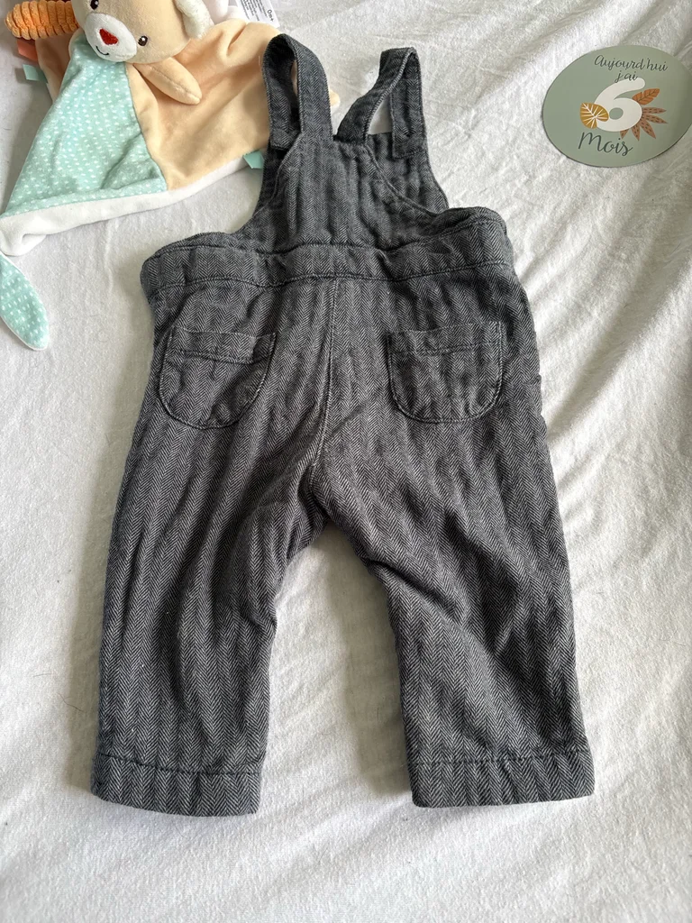 Salopette à Chevrons Grise Bébé Garçon 6 Mois – Kiabi Eco – photo 8